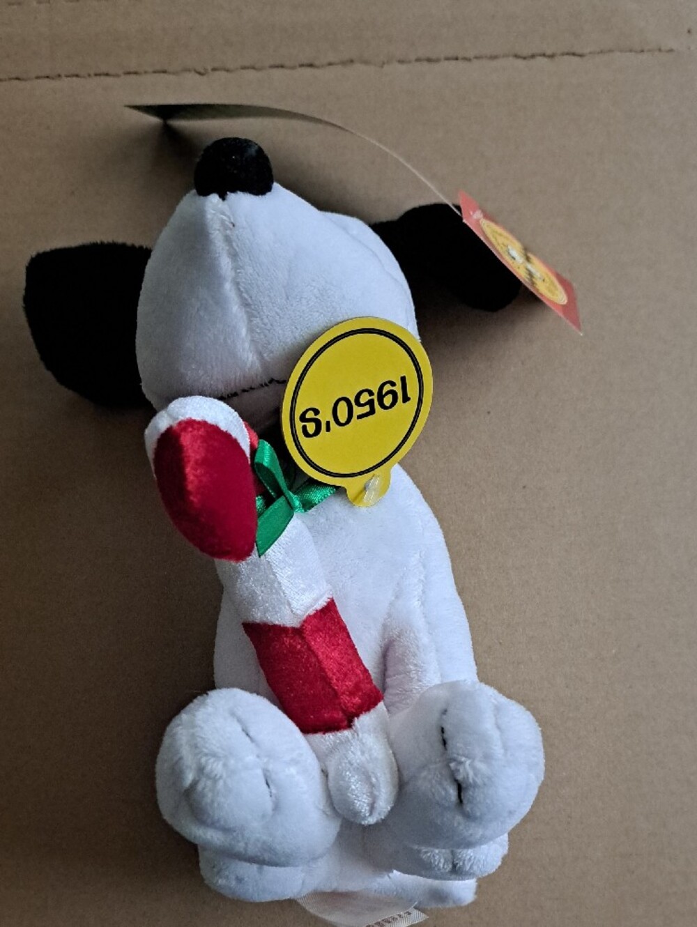Vintage Peanuts Dundee Style Plush Toy with Red Collar - 1950's Theme